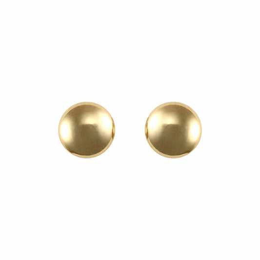 Ladies 9ct Gold  Button Pebble Stud Earrings, 6mm - JES308