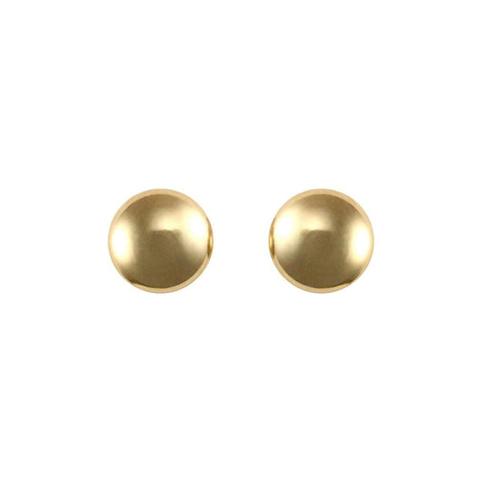 Ladies 9ct Gold  Button Pebble Stud Earrings, 6mm - JES308