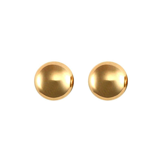Ladies 9ct Gold  Button Pebble Stud Earrings, 7mm - JES309