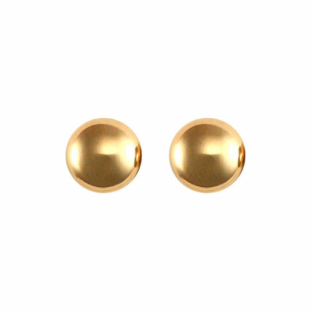 Ladies 9ct Gold  Button Pebble Stud Earrings, 7mm - JES309