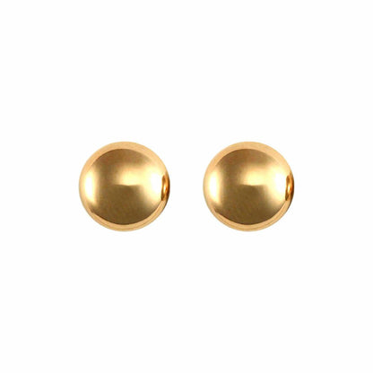 Ladies 9ct Gold  Button Pebble Stud Earrings, 7mm - JES309