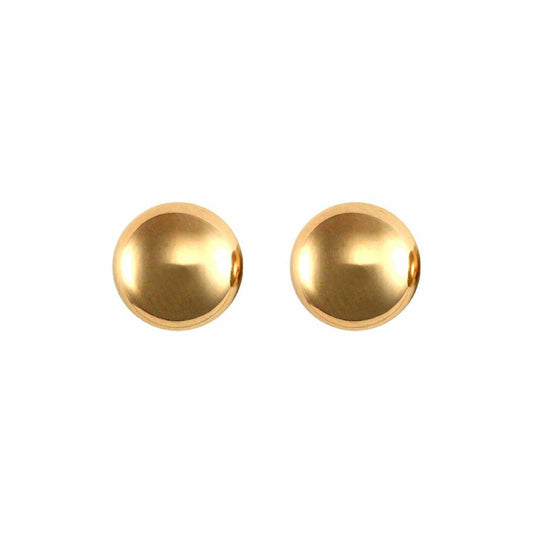 Ladies 9ct Gold  Button Pebble Stud Earrings, 7mm - JES309