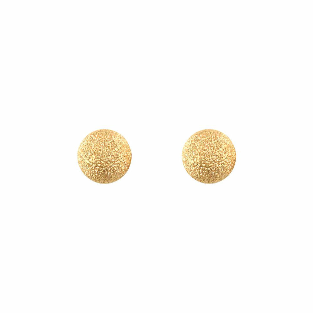 Ladies 9ct Gold  Frosted Ball Bead Stud Earrings, 5mm - JES311