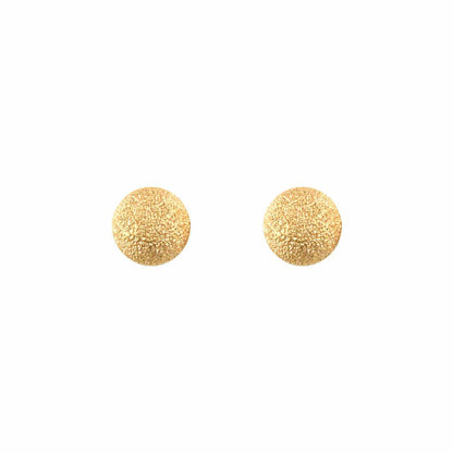 Ladies 9ct Gold  Frosted Ball Bead Stud Earrings, 5mm - JES311