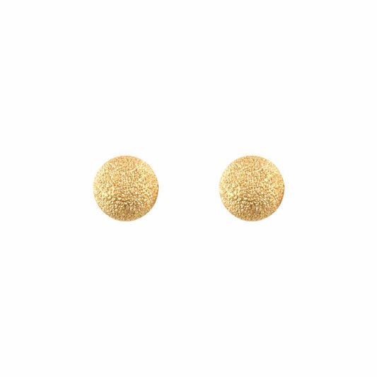 Ladies 9ct Gold  Frosted Ball Bead Stud Earrings, 5mm - JES311