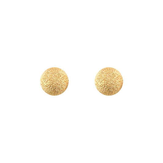 Ladies 9ct Gold  Frosted Ball Bead Stud Earrings, 5mm - JES311