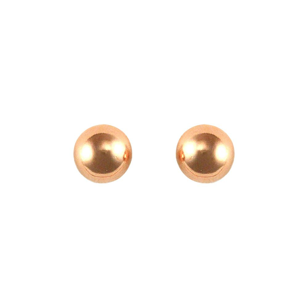 Ladies 9ct Rose Gold  Ball Bead Stud Earrings, 4mm - JES314