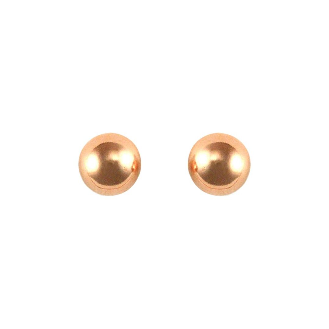 Ladies 9ct Rose Gold  Ball Bead Stud Earrings, 4mm - JES314
