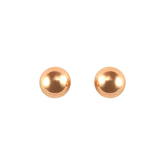 Ladies 9ct Rose Gold  Ball Bead Stud Earrings, 4mm - JES314