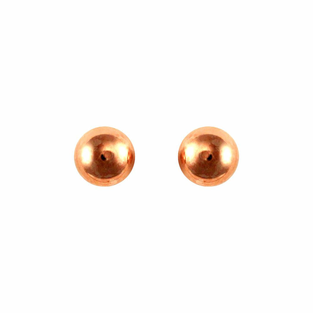 Ladies 9ct Rose Gold  Ball Bead Stud Earrings, 5mm - JES315