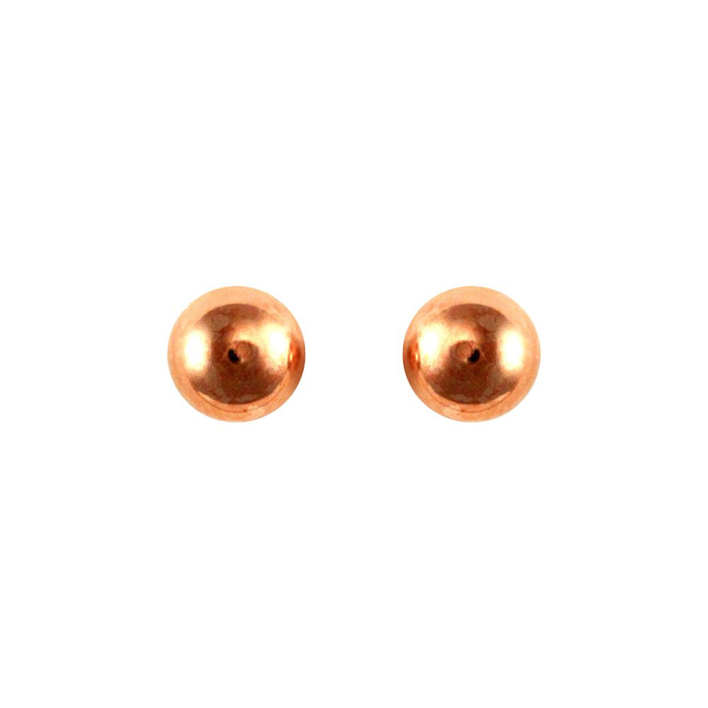 Ladies 9ct Rose Gold  Ball Bead Stud Earrings, 5mm - JES315