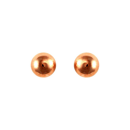 Ladies 9ct Rose Gold  Ball Bead Stud Earrings, 5mm - JES315