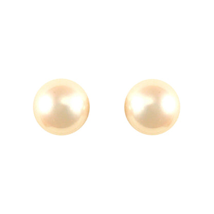 9ct Gold  Akoya Pearl Full Moon Stud Earrings 8.5-9mm - JES339