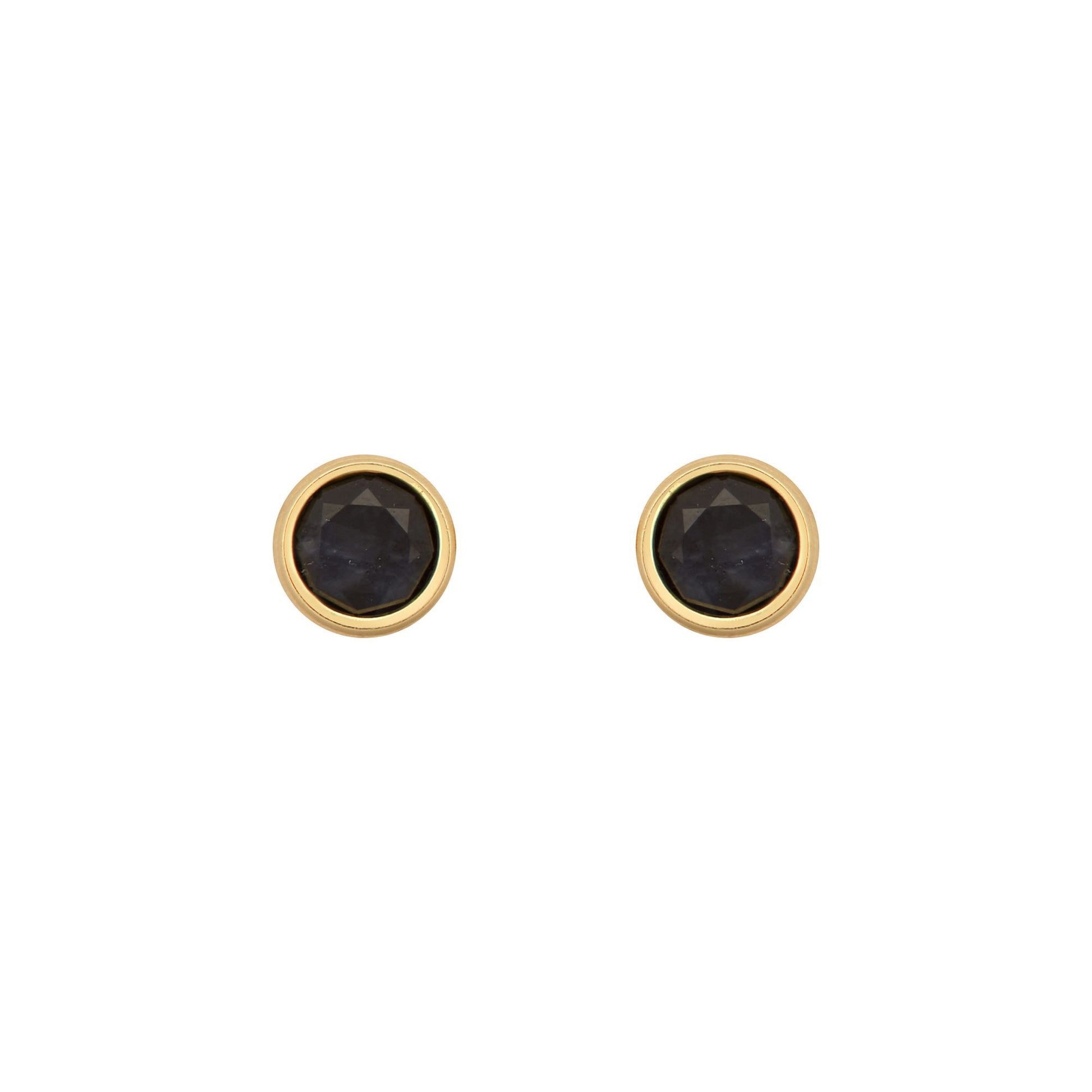 9ct Gold  Blue Sapphire Bezel Solitaire Stud Earrings, 3mm 0.20CTS - JES354