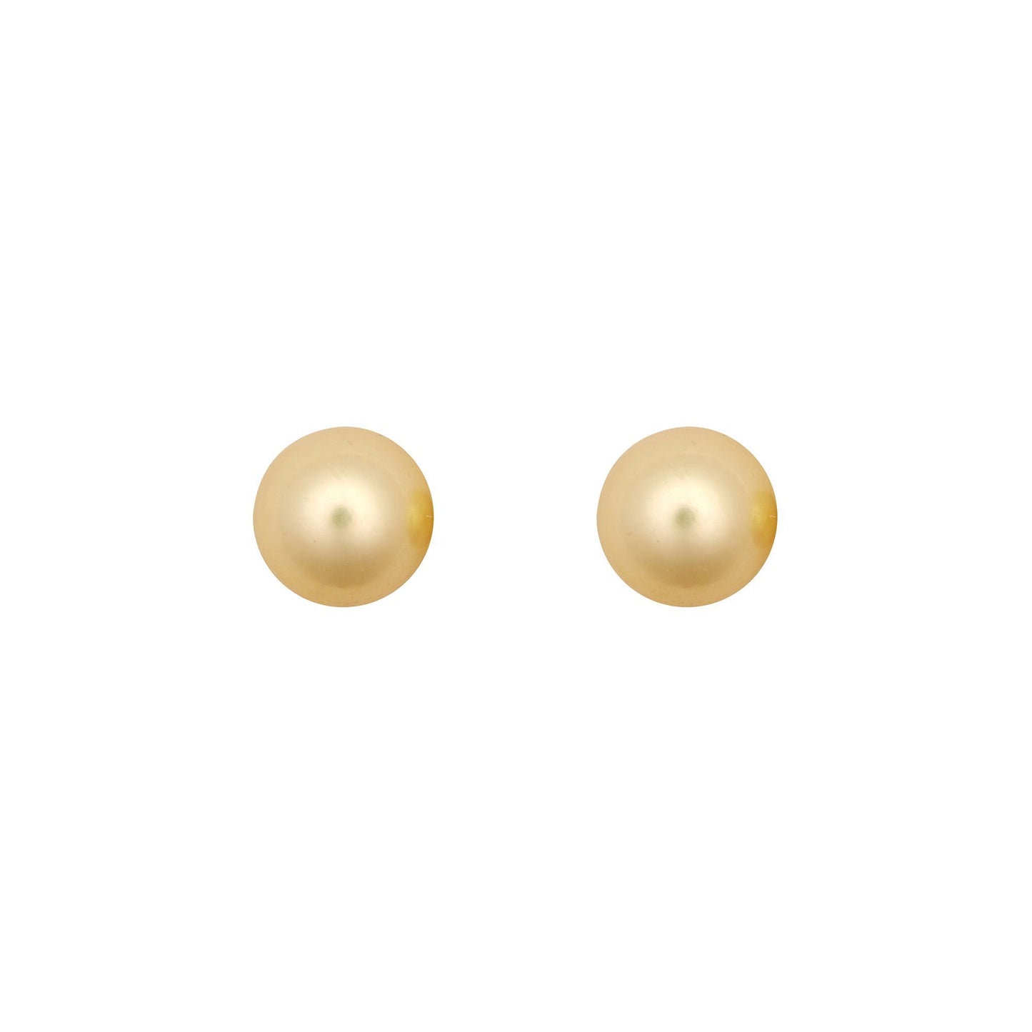 9ct Gold  Creamy Akoya Cultured Pearl Full Moon Stud Earrings 7mm - JES363