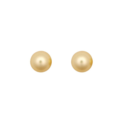 9ct Gold  Creamy Akoya Cultured Pearl Full Moon Stud Earrings 7mm - JES363