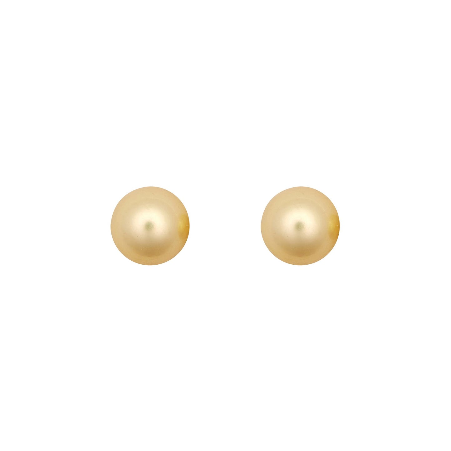 9ct Gold  Creamy Akoya Cultured Pearl Full Moon Stud Earrings 7mm - JES363