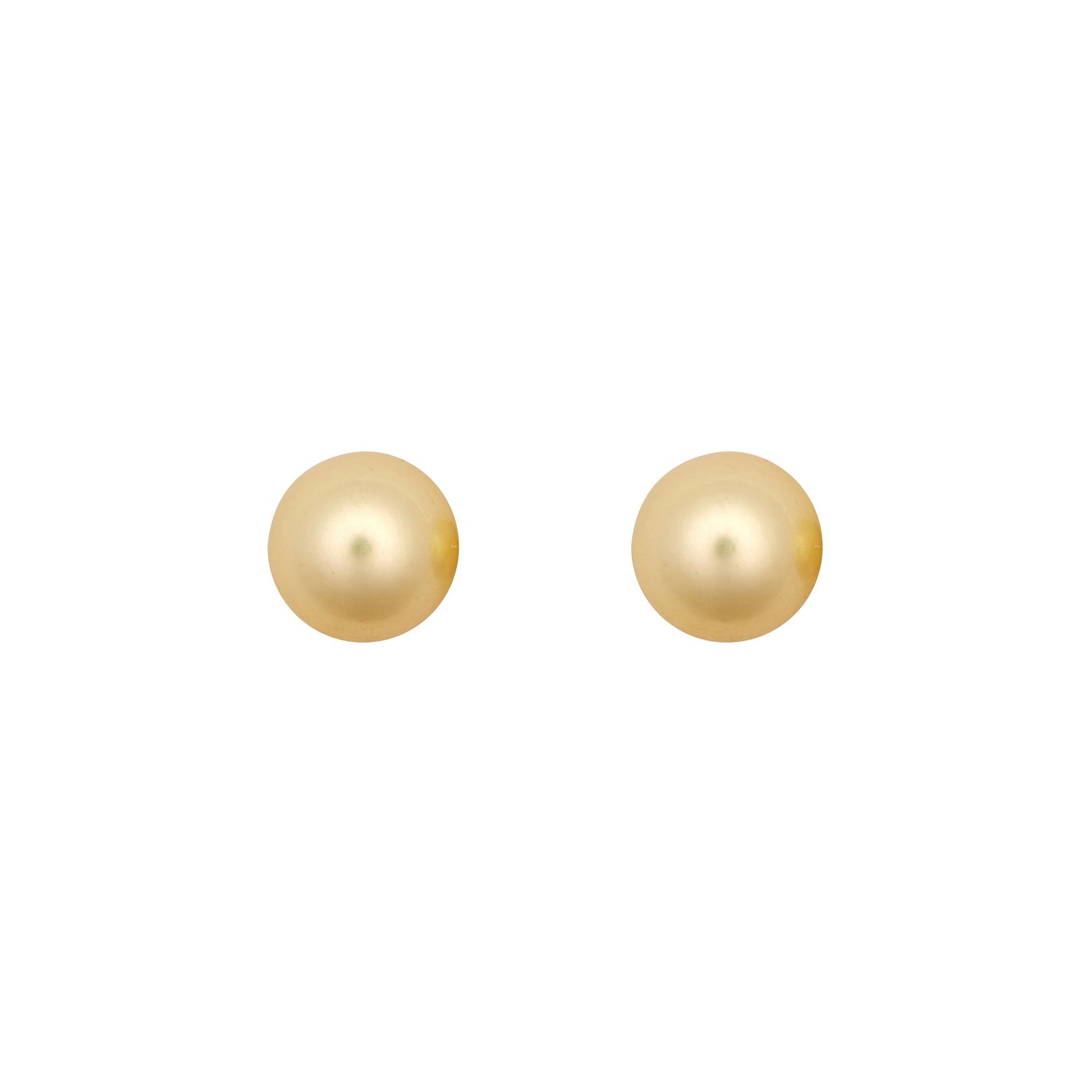 9ct Gold  Creamy Akoya Cultured Pearl Full Moon Stud Earrings 7mm - JES363