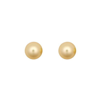 9ct Gold  Creamy Akoya Cultured Pearl Full Moon Stud Earrings 7mm - JES363