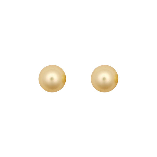 9ct Gold  Creamy Akoya Cultured Pearl Full Moon Stud Earrings 7mm - JES363