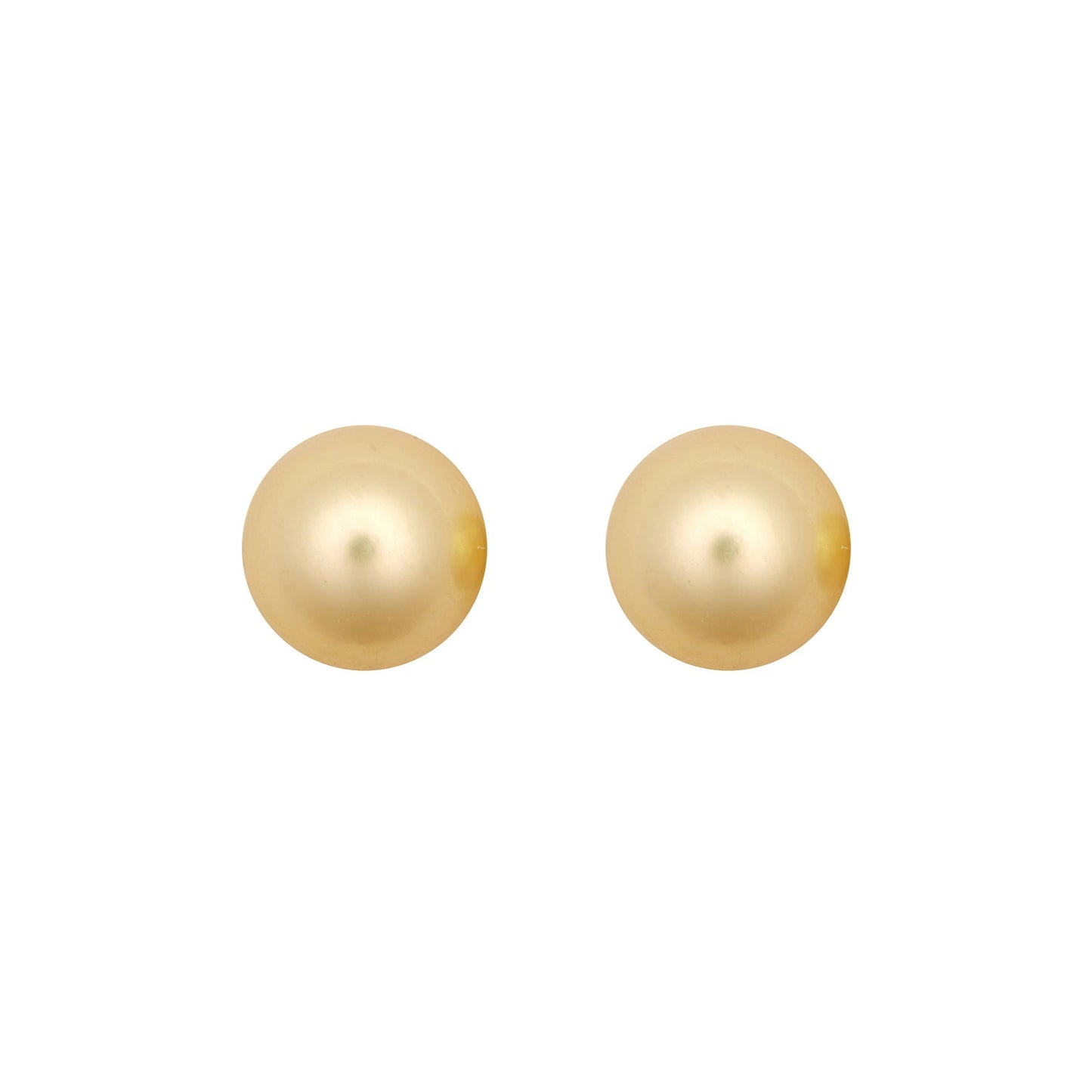 9ct Gold  Creamy Akoya Cultured Pearl Full Moon Stud Earrings 8mm - JES364