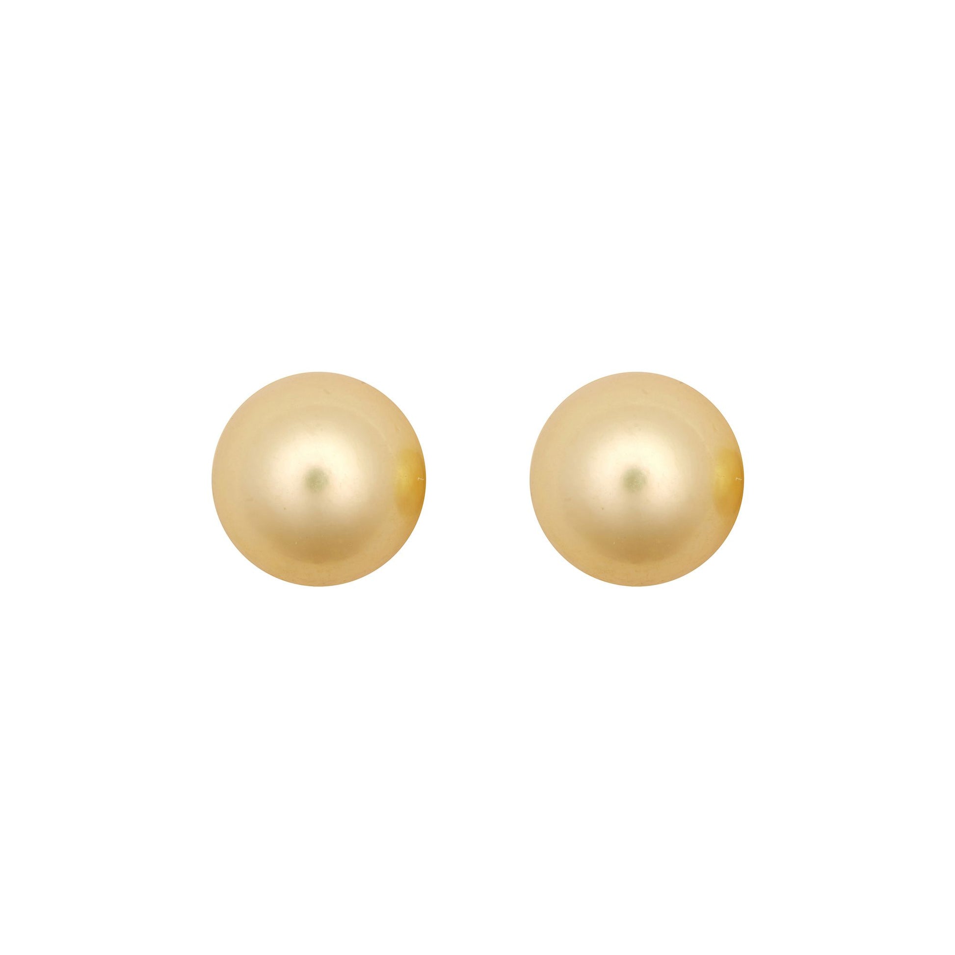 9ct Gold  Creamy Akoya Cultured Pearl Full Moon Stud Earrings 8mm - JES364