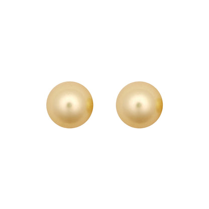 9ct Gold  Creamy Akoya Cultured Pearl Full Moon Stud Earrings 8mm - JES364