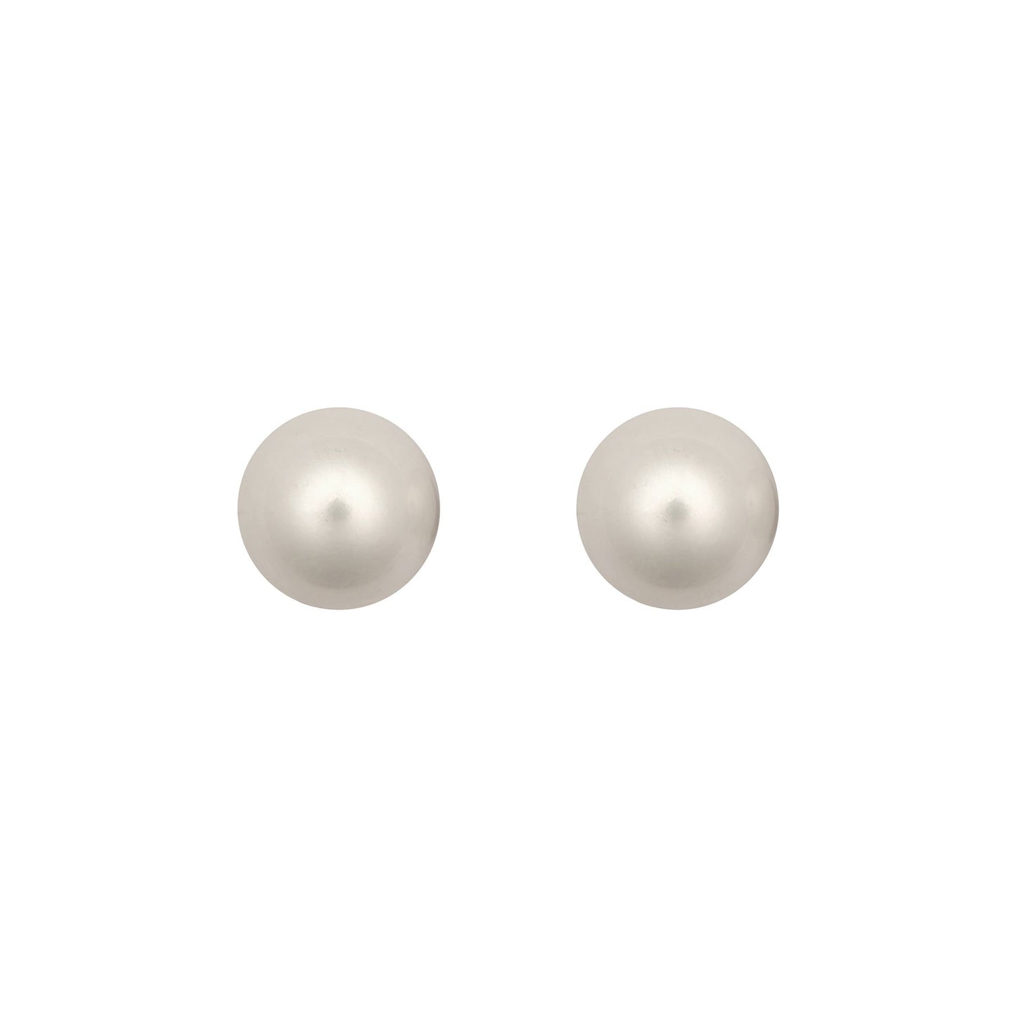 9ct Gold  Akoya Cultured Pearl Full Moon Stud Earrings 10mm - JES366