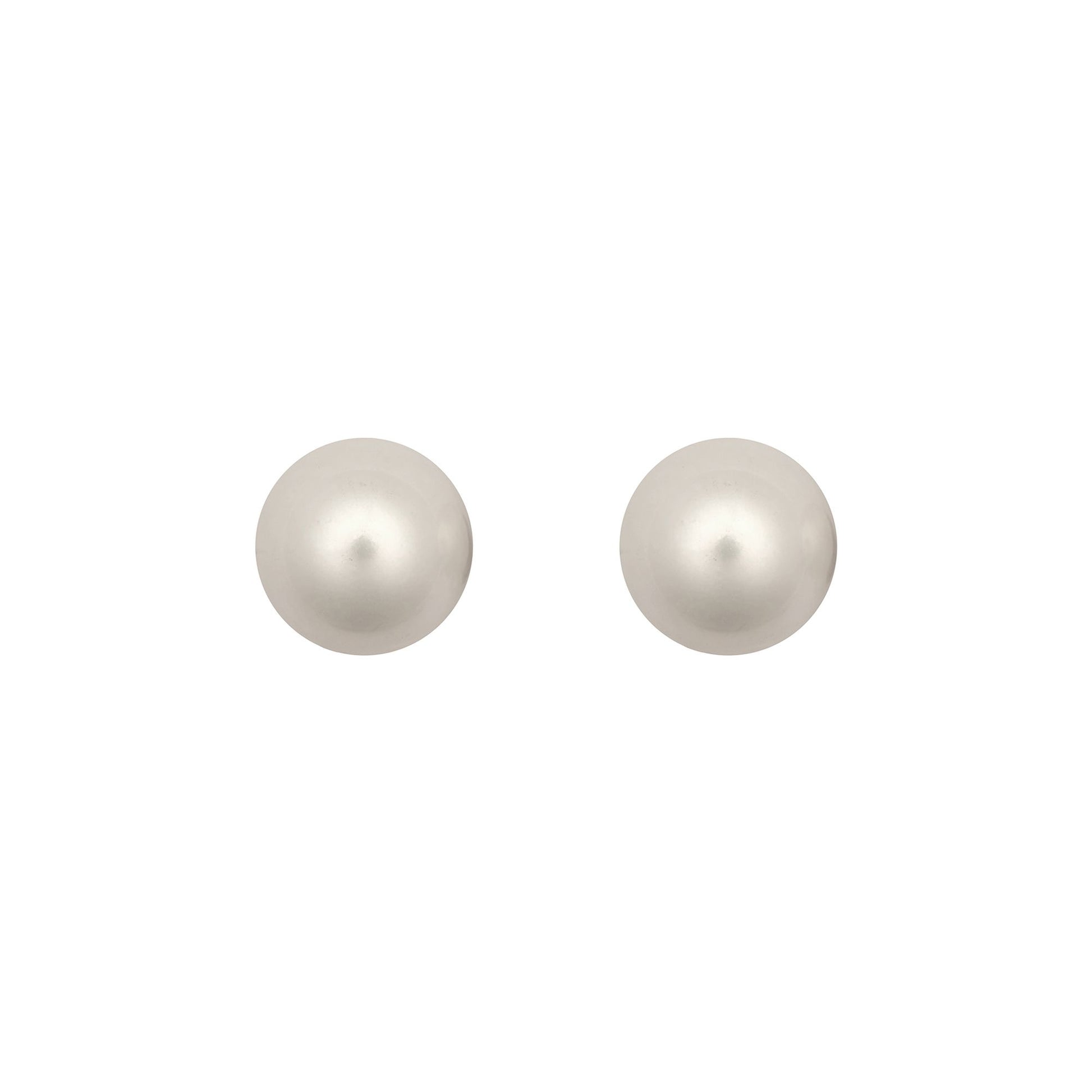 9ct Gold  Akoya Cultured Pearl Full Moon Stud Earrings 10mm - JES366