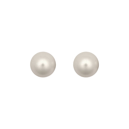 9ct Gold  Akoya Cultured Pearl Full Moon Stud Earrings 10mm - JES366