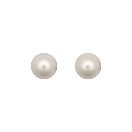 9ct Gold  Akoya Cultured Pearl Full Moon Stud Earrings 10mm - JES366