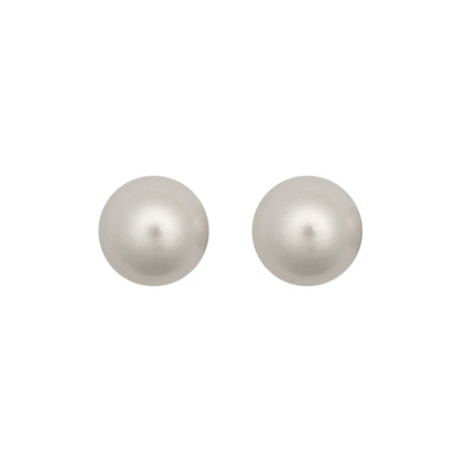 9ct Gold  South Sea Cultured Pearl Full Moon Stud Earrings 13mm - JES367