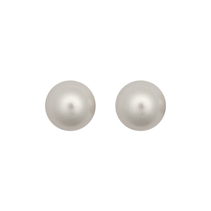 9ct Gold  South Sea Cultured Pearl Full Moon Stud Earrings 13mm - JES367