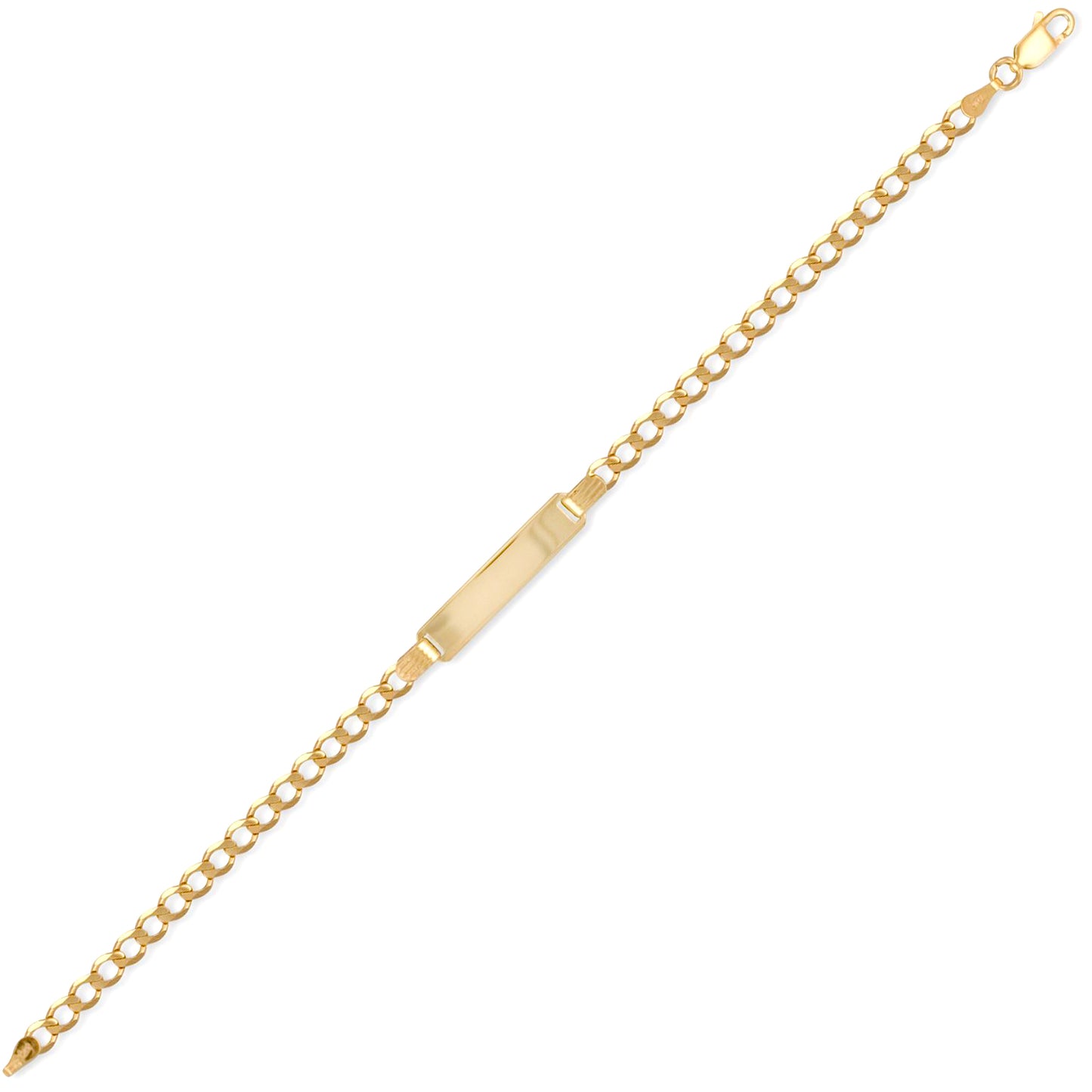 9ct Gold  Curb Link 3.2mm Identity ID Bracelet - JID005