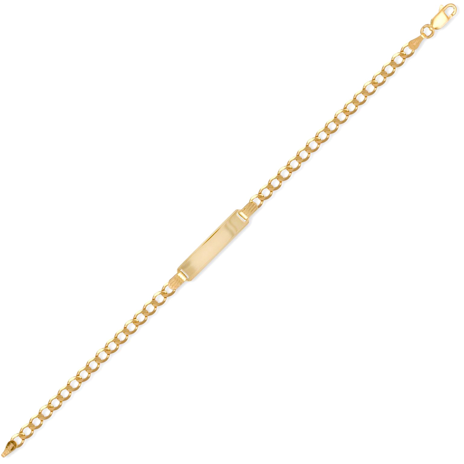 9ct Gold  Curb Link 3.2mm Identity ID Bracelet - JID005