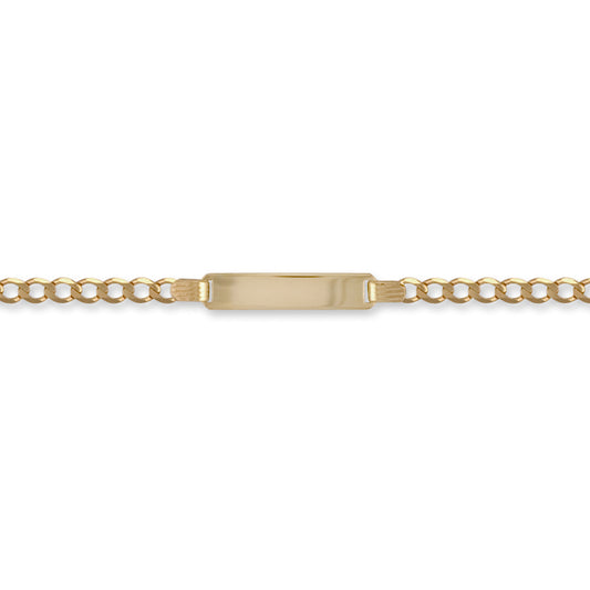 9ct Gold  Curb Link 3.2mm Identity ID Bracelet - JID005