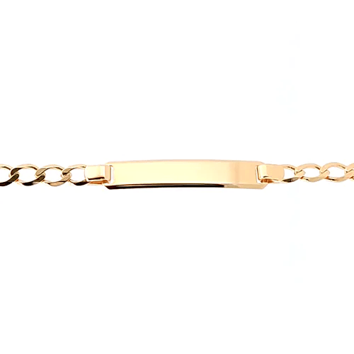9ct Gold  Curb Link 3.2mm Identity ID Bracelet - JID005