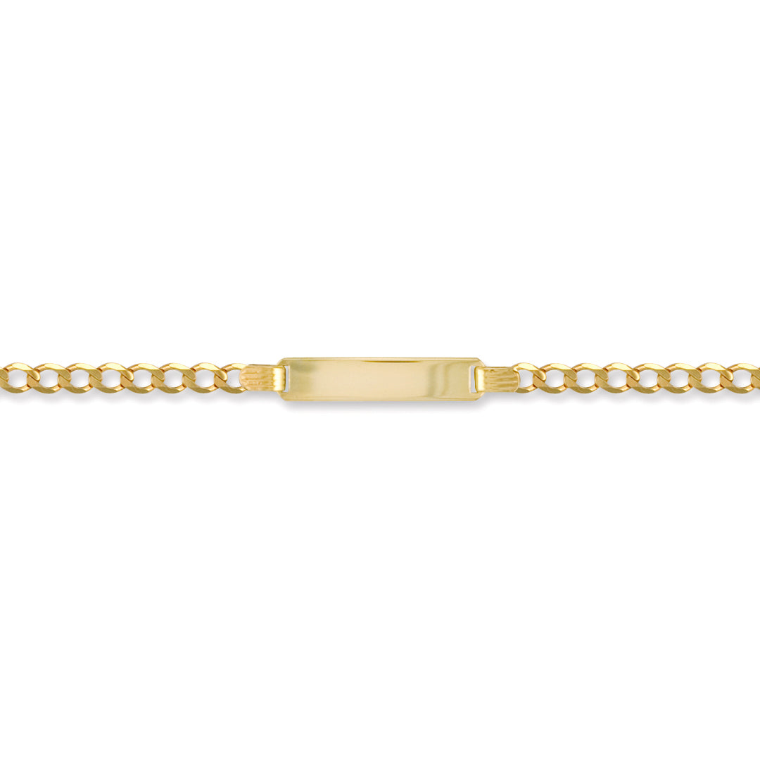 9ct Gold  Curb Link 3.2mm Identity ID Bracelet - JID005