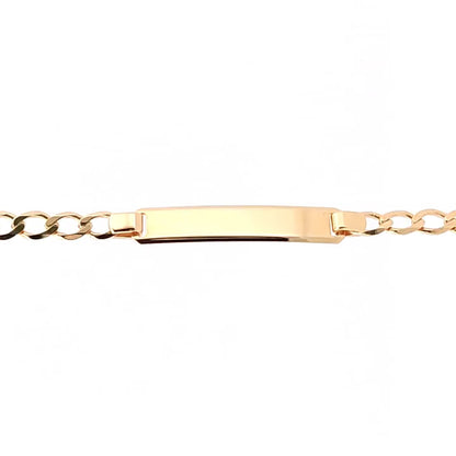 9ct Gold  Curb Link 3.2mm Identity ID Bracelet - JID005