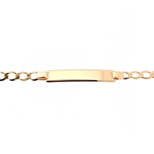 9ct Gold  Curb Link 3.2mm Identity ID Bracelet - JID005