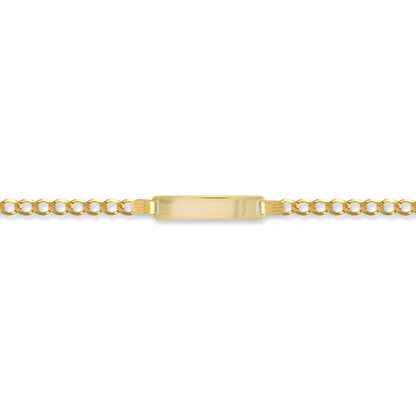 9ct Gold  Curb Link 3.2mm Identity ID Bracelet - JID005
