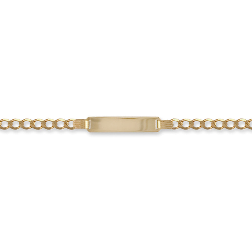 9ct Gold  Curb Link 3.2mm Identity ID Bracelet - JID005