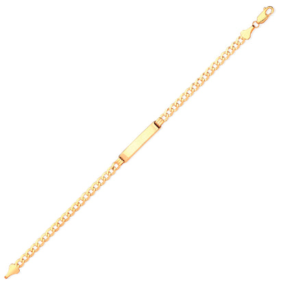 9ct Solid Gold  Ladies Curb ID Bracelet 4.5mm 7.5" 19cm - JID006