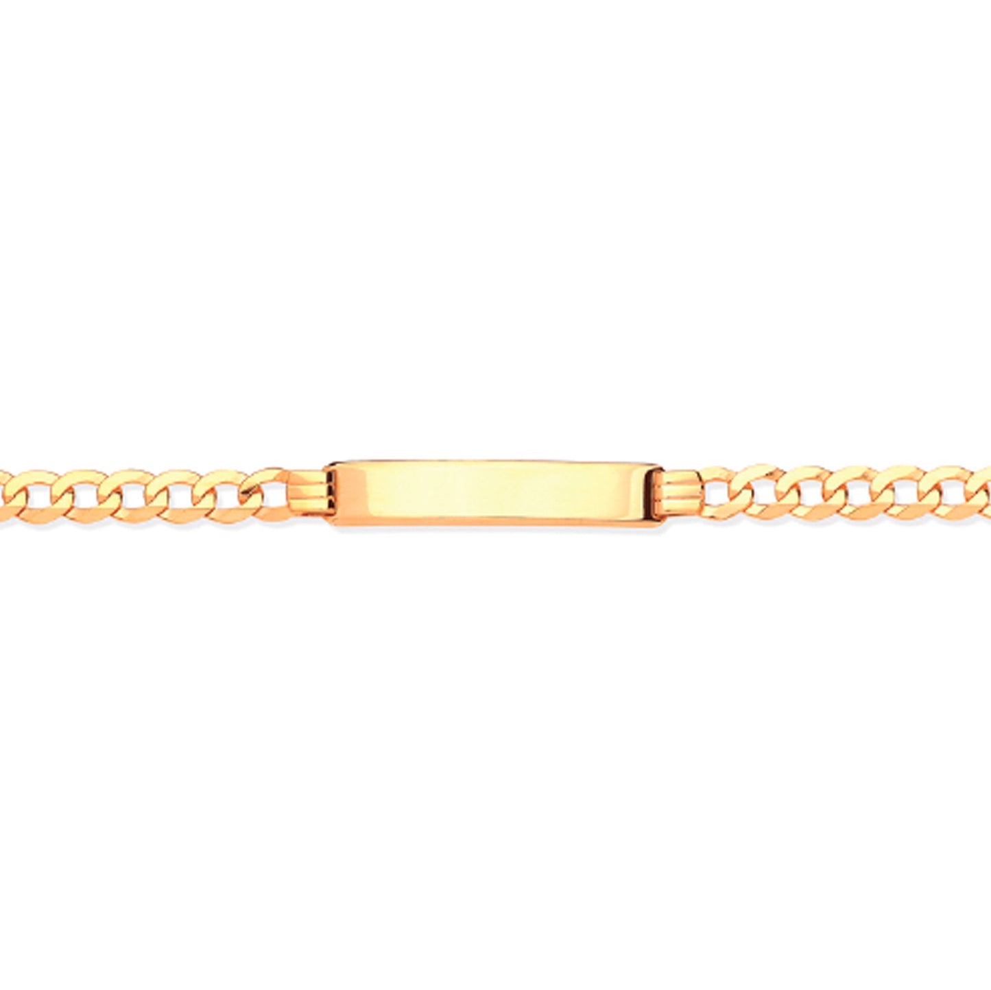 9ct Solid Gold  Gents Curb ID Bracelet 4.5mm 8.5" 21.5cm - JID006
