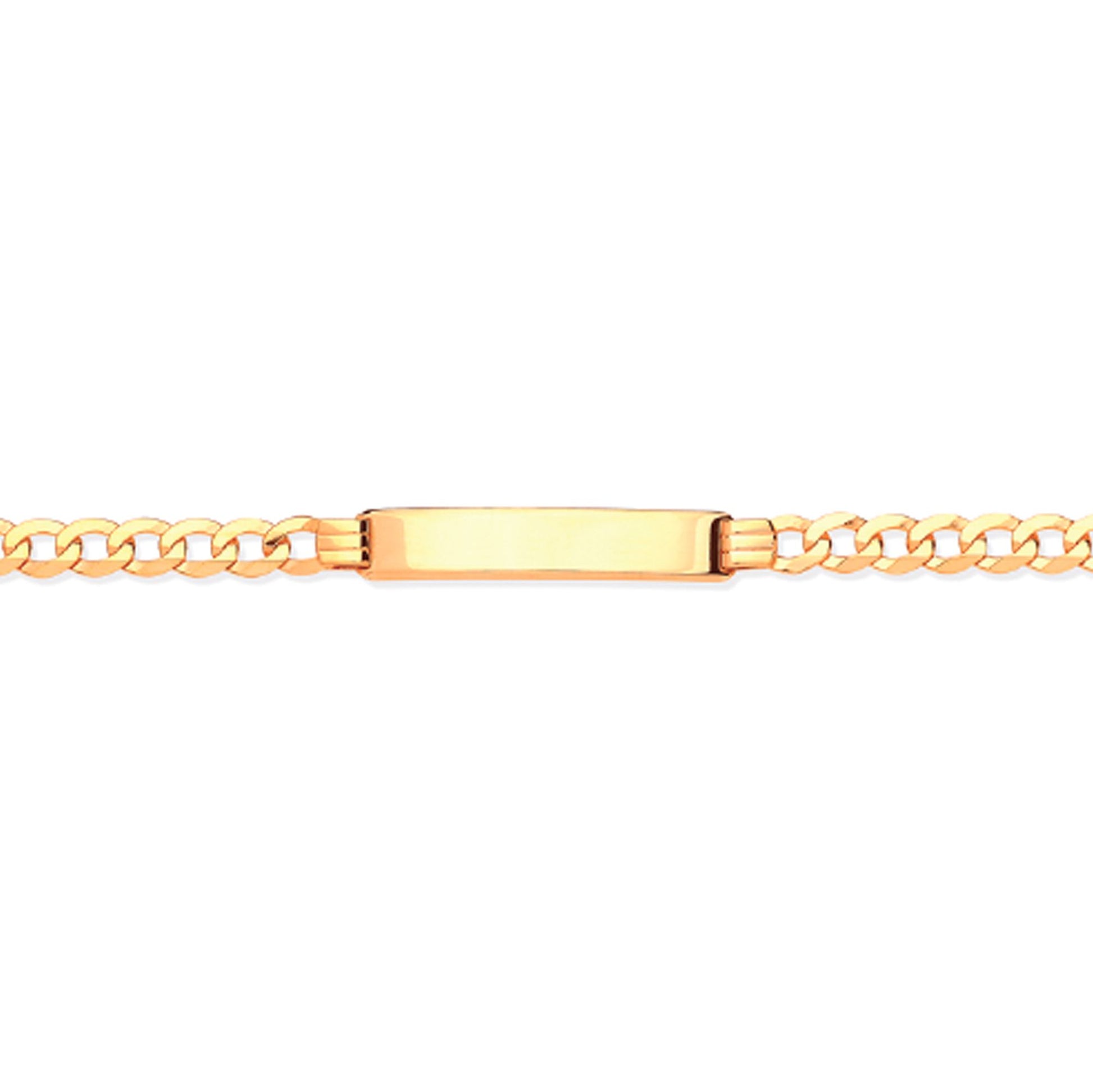 9ct Solid Gold  Gents Curb ID Bracelet 4.5mm 8.5" 21.5cm - JID006