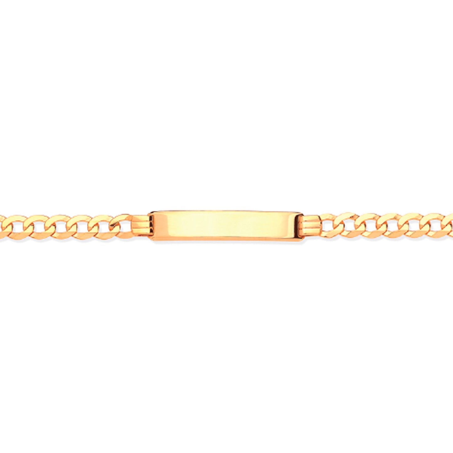 9ct Solid Gold  Gents Curb ID Bracelet 4.5mm 8.5" 21.5cm - JID006