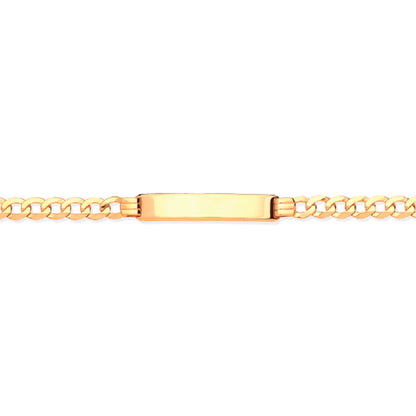 9ct Solid Gold  Ladies Curb ID Bracelet 4.5mm 7.5" 19cm - JID006