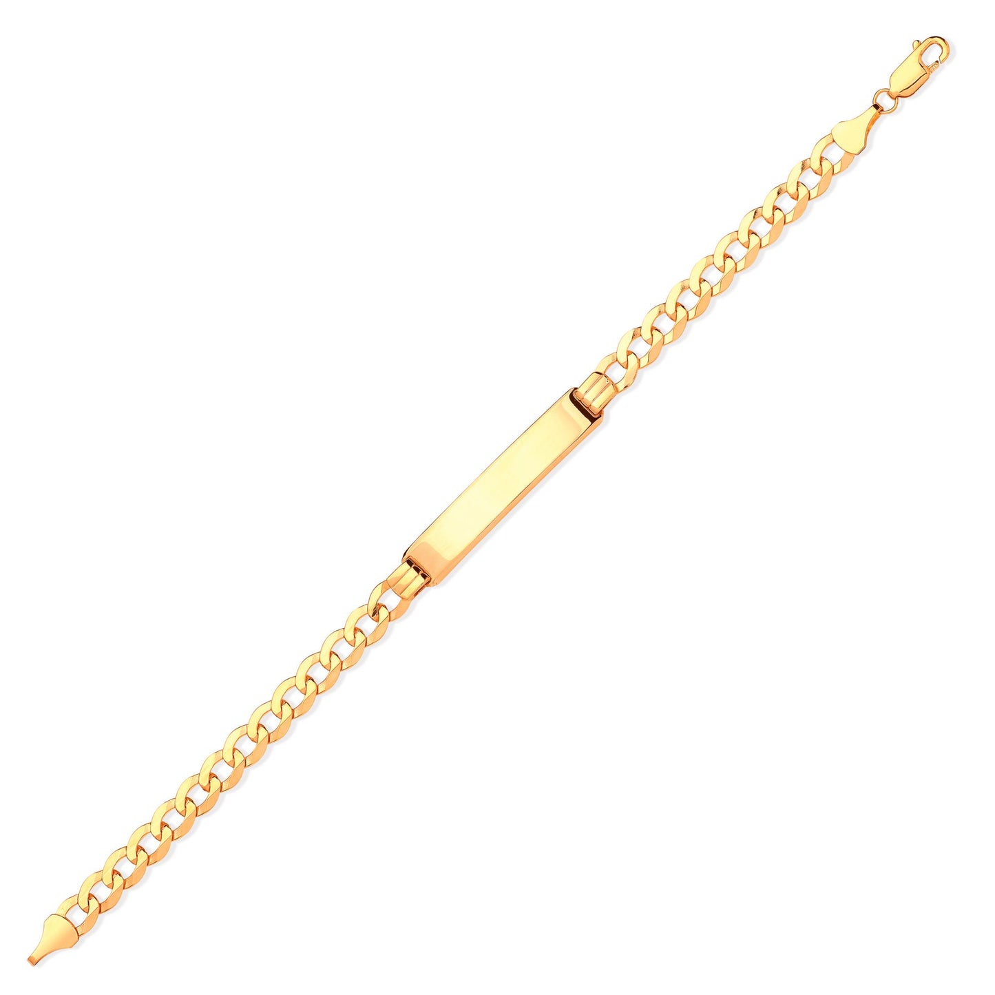 9ct Solid Gold  Ladies Curb ID Bracelet 5.5mm 7.5" 19cm - JID007
