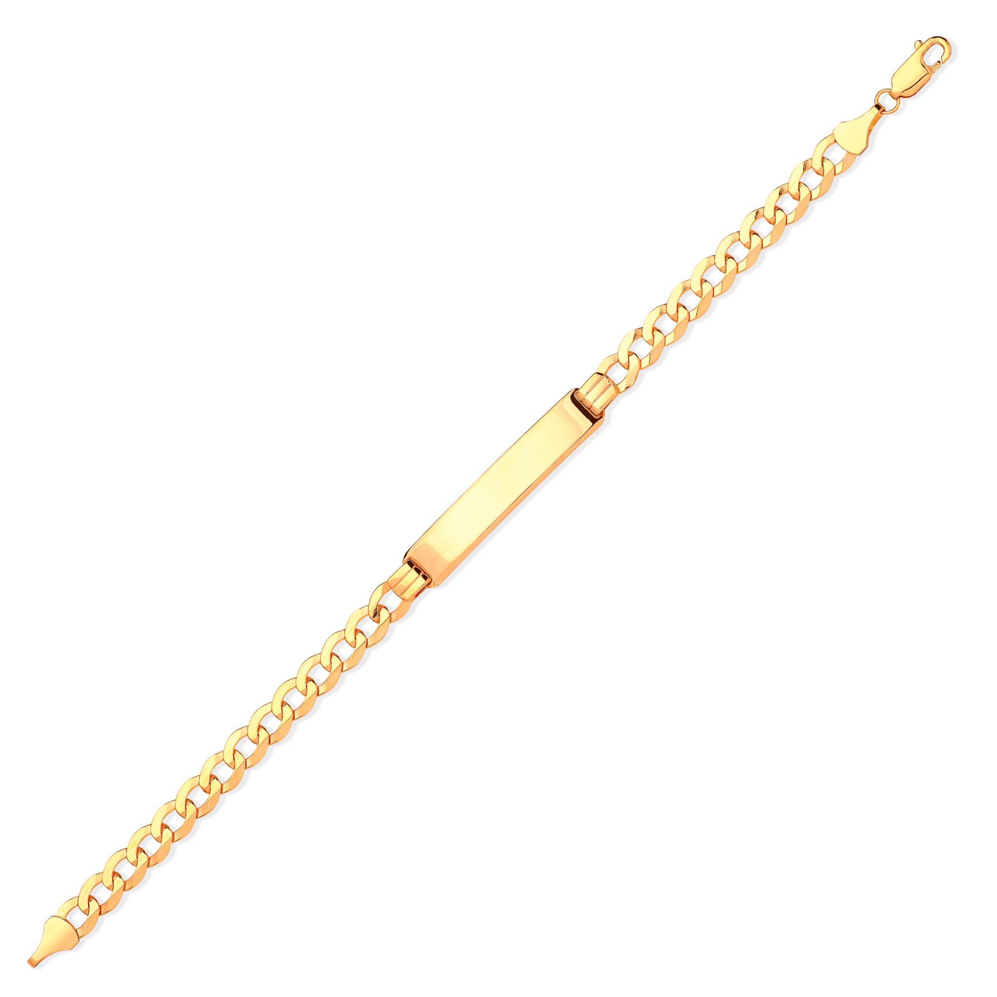 9ct Solid Gold  Ladies Curb ID Bracelet 5.5mm 7.5" 19cm - JID007