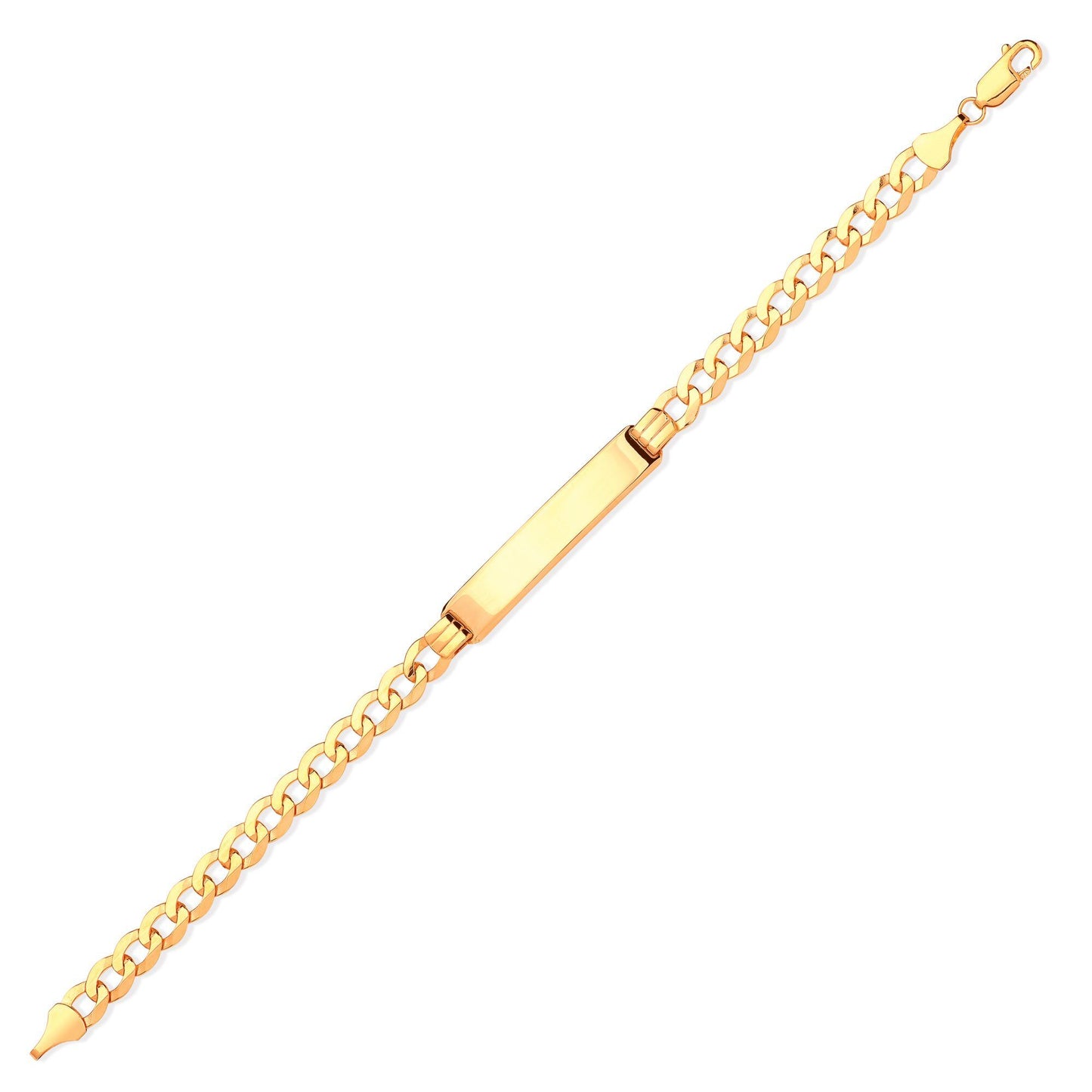 9ct Solid Gold  Ladies Curb ID Bracelet 5.5mm 7.5" 19cm - JID007